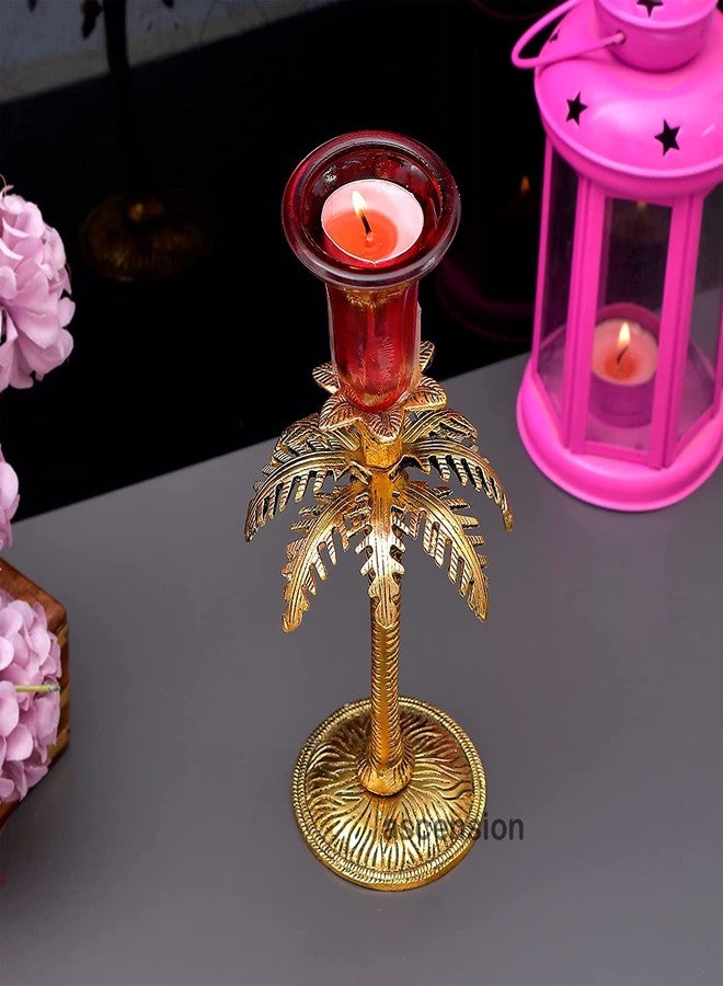 Ascension 22cm High Metal Pillar Candle Holder Stand Ideal for Weddings or Parties as Well as Home Decor Gifts (Multicolour) - Image 2